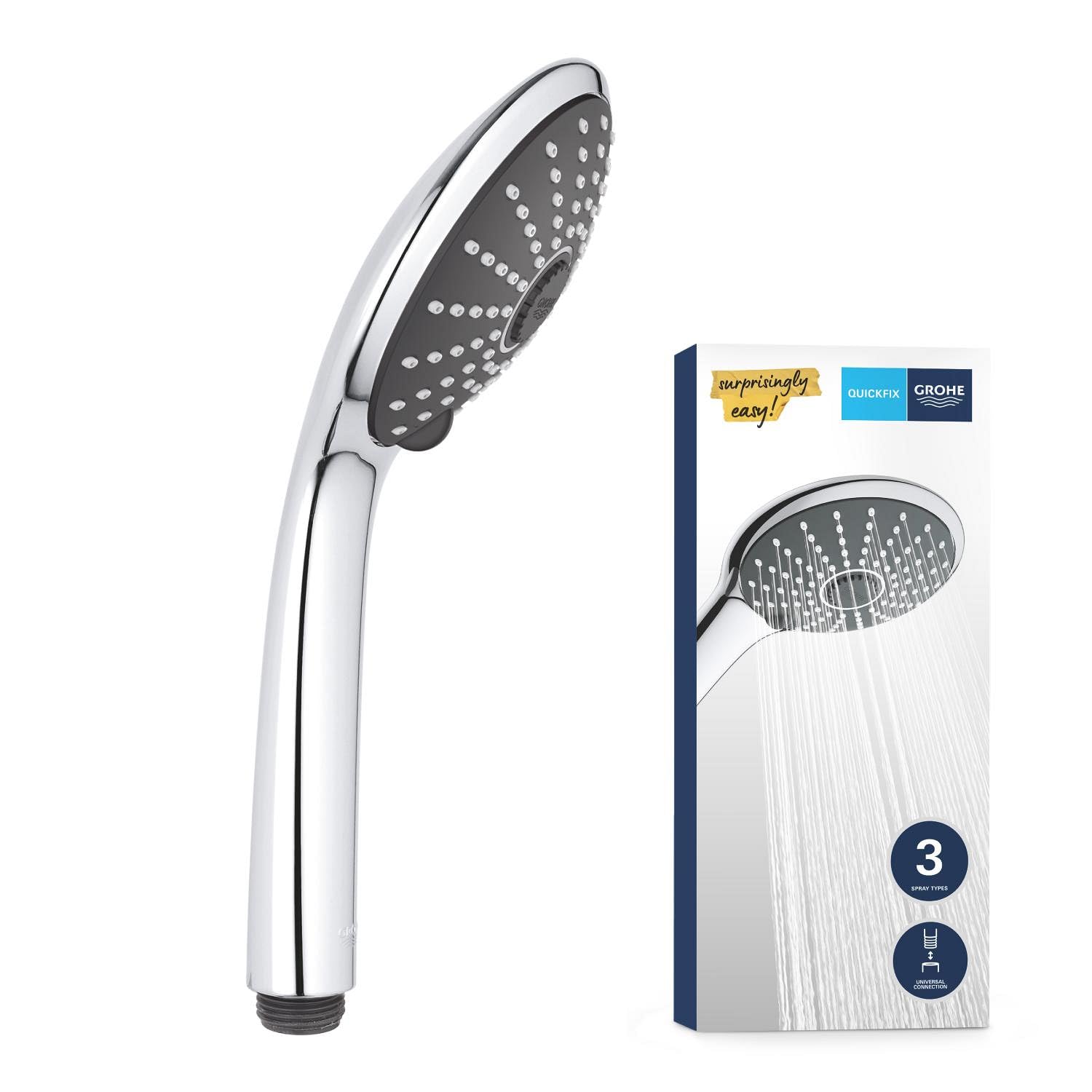 Grohe Vitalio 110 Manopola Doccia A 3 Getti - Rain, Jet, Massaggio Con Risparmio Idrico