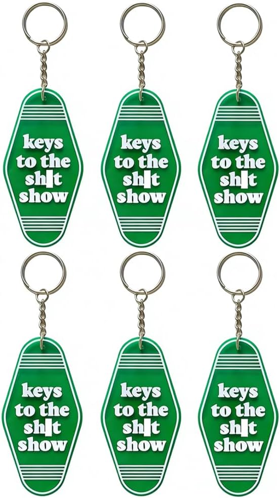 6pcs Funny Keychains for Men Bulk, Coworker Keychain Funny 6 pack, Unique Gag Gifts for Coworkers Friend