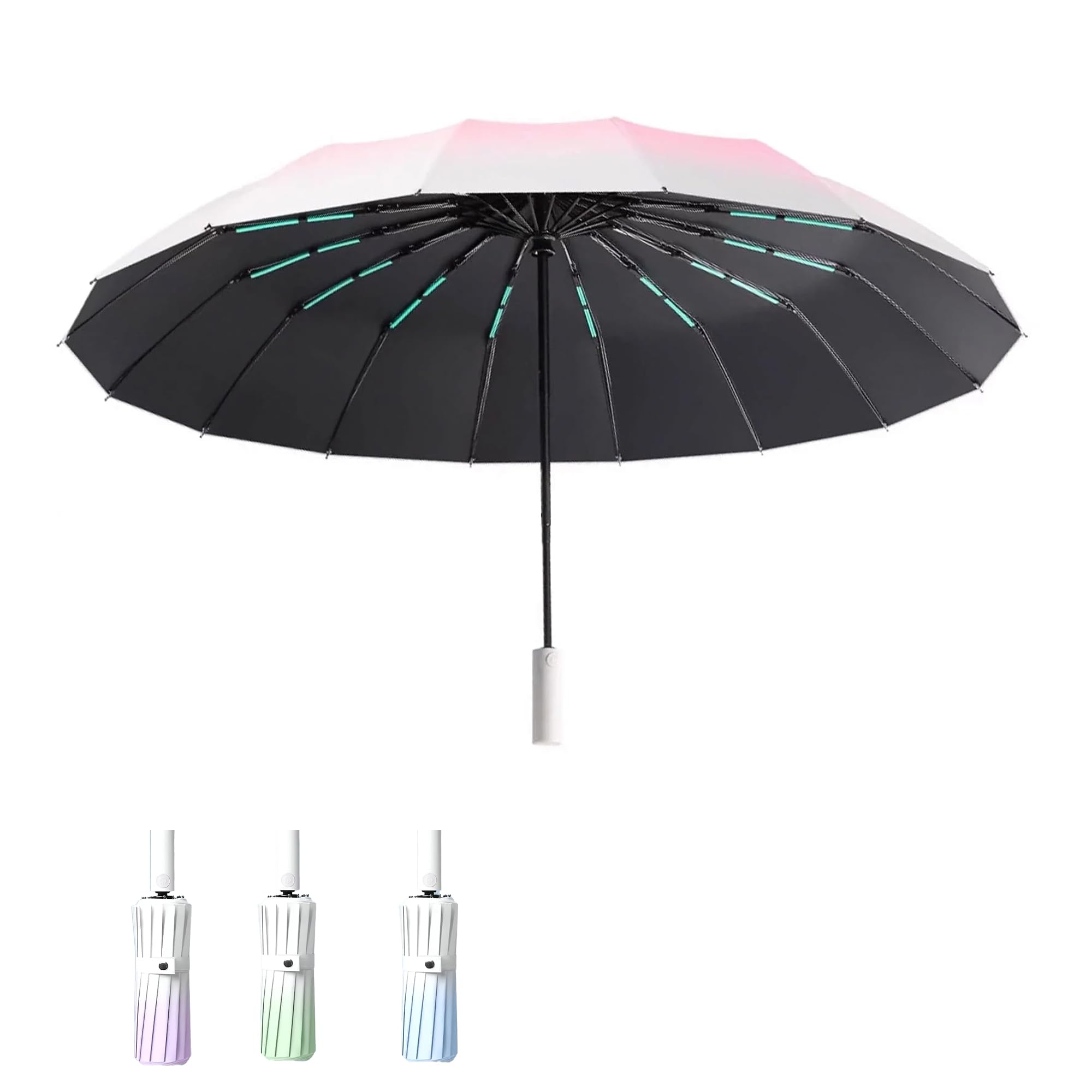 Gradient Automatic Umbrella – Windproof and UV-Resistant Foldable Umbrella with One-Button Auto Open Close, Sturdy Frame, Compact and Travel-Friendly