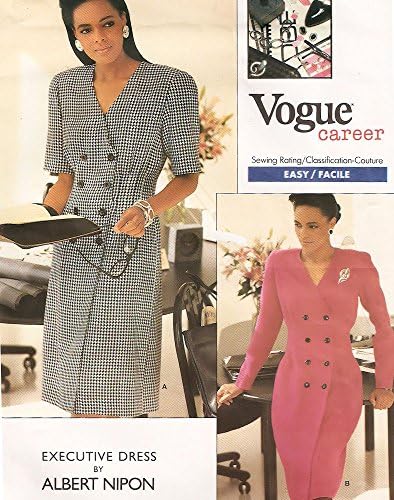Vogue Albert Nipon vintage 1980s sewing pattern 2028 career dress - Size 6-8-10