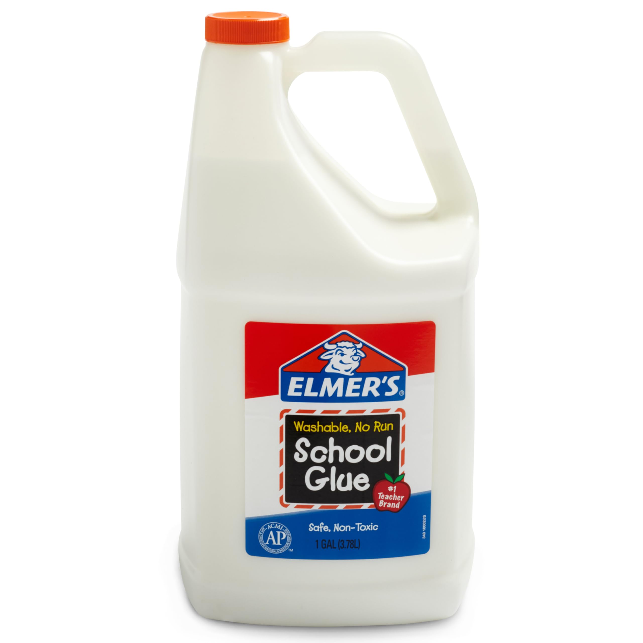 Elmer's White Liquid School Glue, 1 Gallon, Safe, Washable, 1 Count, - #1 Teacher Brand, Bulk Arts & Crafts, Projects, Classroom Supplies, Great for Making Slime