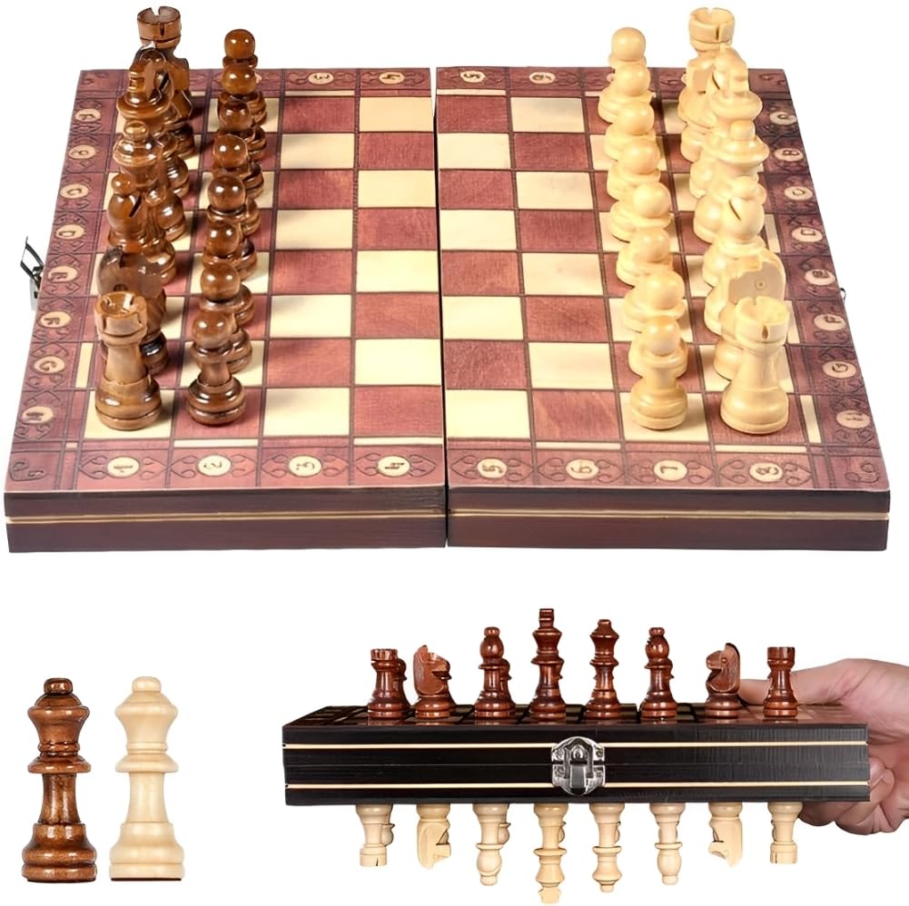 gry planszowe z drewna dla dorosłych, 29 × 29 cm składane szachy magnetyczne, plansza do gry w szachy dla dzieci, magnetyczna podróżna plansza do gry w szachy dla dzieci i dorosłych