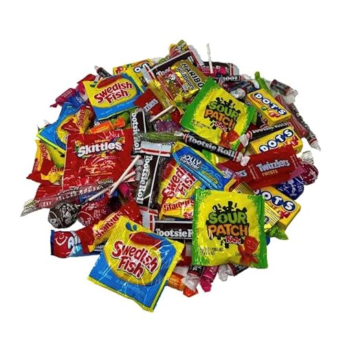 Holiday Special Chewy Fruit Candy Assortment - 3 Lbs - Skittles, Jolly Rancher Chews, Airheads, Starburst, Haribo Gummy Bears, Sour Patch, Swedish Fish, Sour Punch Straws Tootsie Rolls, Lollipops, Fruit Chews And Dots - Bulk Mix - Individually Wrapped, 48 Oz. #TOP21