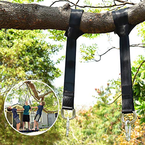 Wilbest® Hamac Sangles, 2 Pcs 1,5m Sangle de Suspension Max 450kg Resistante pour Balancoire, Kit de Suspension Impermeable avec Crochet, pour Hamacs, Siège Suspendu, Balançoire, Enfants Adultes