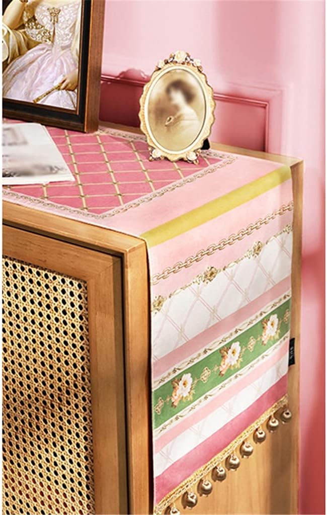 Disposable Table Runner Oil-Proof European Style Cabinet TV Cabinet Cover Towel Coffee Table with Cloth (Color : B, Size: 32x220cm) (A 32x140cm)