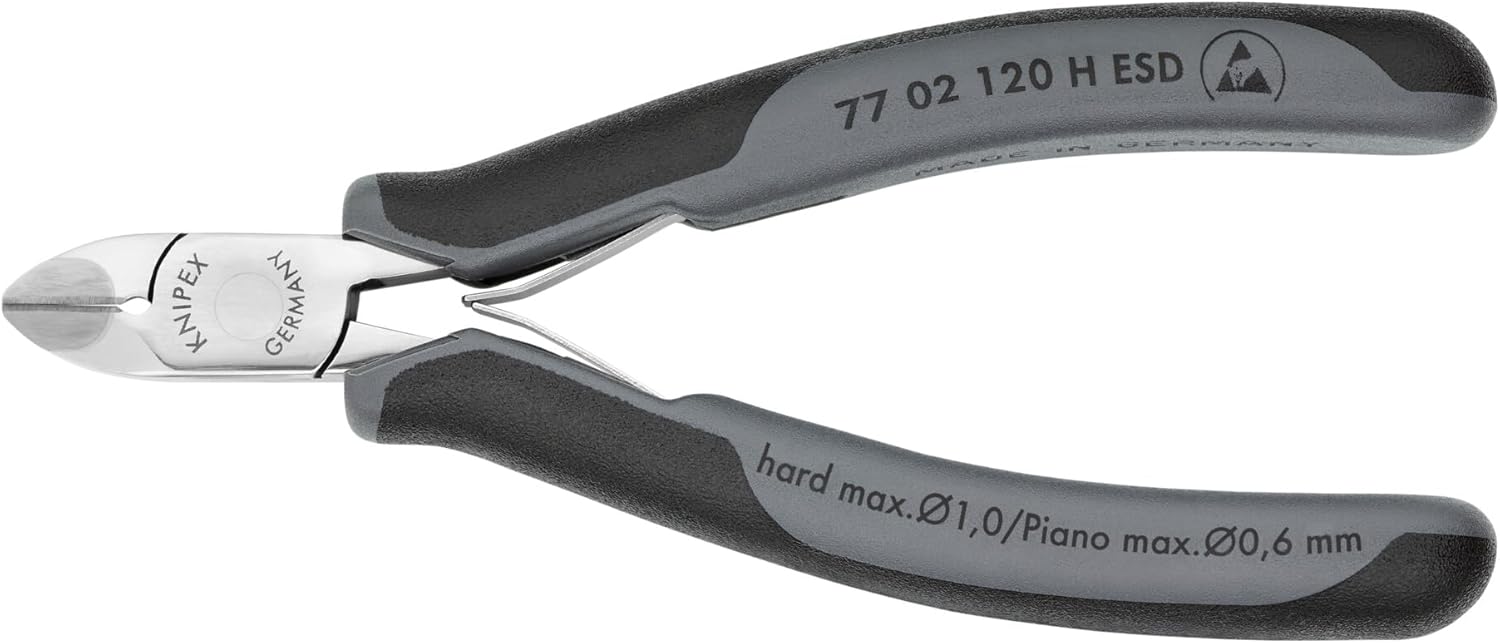 Knipex 77 02 120 H ESD Electronics Diagonal Cutters 4,72" ESD with round head