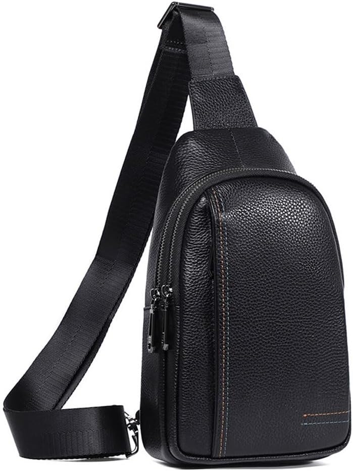 Men's Chest Bag Genuine Leather Men's Bag Men's Shoulder Crossbody Small Bag