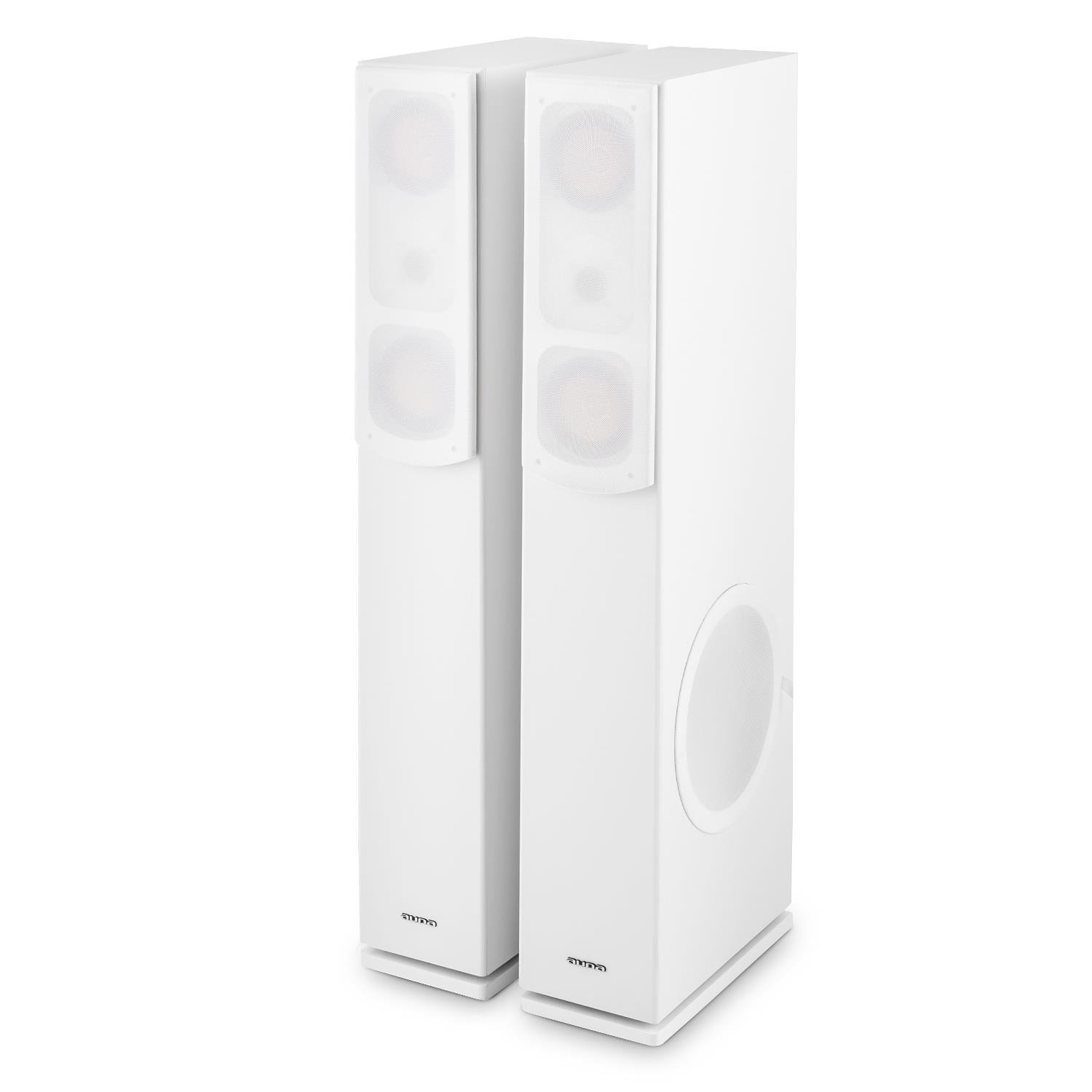 AUNA Linie 501 FS - Coppia Altoparlanti a Torre, Diffusori da Pavimento, Altoparlanti Passivi, 3 Vie, Bass Reflex, Woofer 20 cm (8"), 2 Midrange 10 cm (4"), Tweeter 2,5 cm (1"), 140W RMS, Bianco