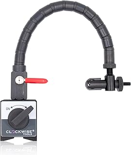 Clockwise Tools Magnetic Base, MGBR-04, Flexible Arm Magnetic Stand for Digital Dial Indicators, 176lbs Max Pull