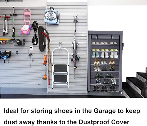 Miniatura 7 de mytunes Zapatero de 6 niveles, armario de almacenamiento de zapatos con cubierta a prueba de polvo, estantes organizadores de habitación para