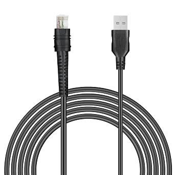 CBA-U46-S07ZAR Shielded USB Cable for Zebra Symbol DS3608 DS3678 DS8108 DS8178 LI3608 LI3678 DS3600-KD Handheld Barcode Scanner, USB-A Connector, 7ft 2 m Straight, BC 1.2, DC 5V