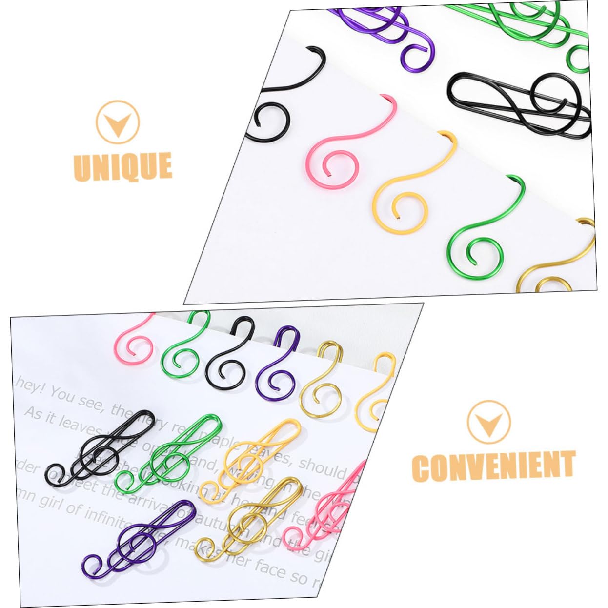 HOMSFOU 3 Ensembles Note Trombone Trombones De Forme Créative Petit Trombone Trombones Créatifs Trombones Pour Document Clips De Document Trombones De Bureau Le Fer 100 Pièces * 3