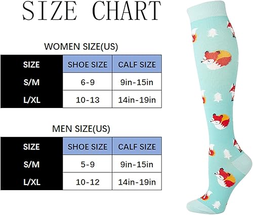 Miniatura 6 de 4 Pairs Compression Socks for Women & Men, Support Compression Sock 20-30 mmHg for Nurses, Pregnancy, Flying, Running,Travel