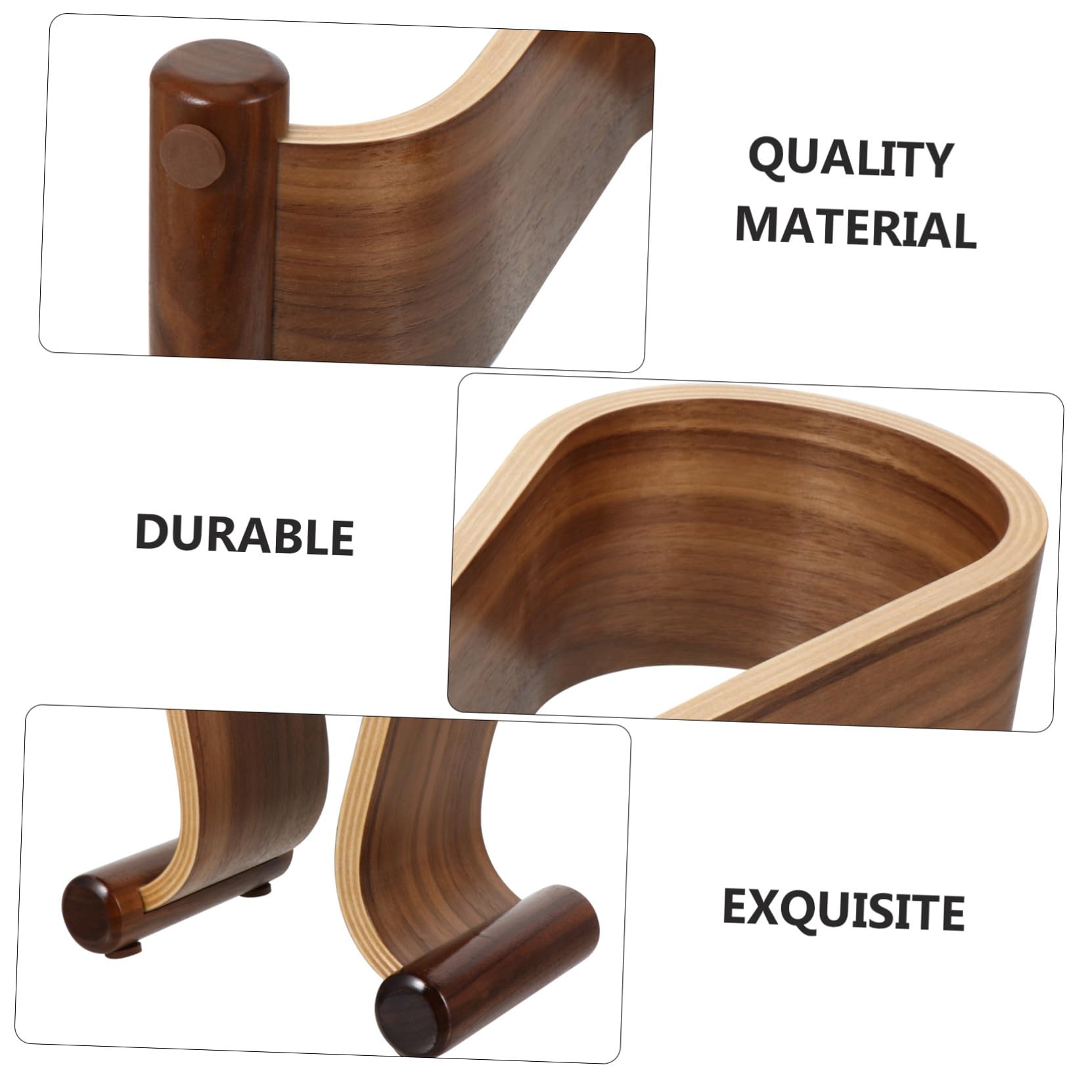 BESPORTBLE Supporto per Cuffie in Legno di Resistente Portacuffie da Scrivania Compatto e Stabile per Auricolari e Headset Gaming Organizer per Spazio Ordinato