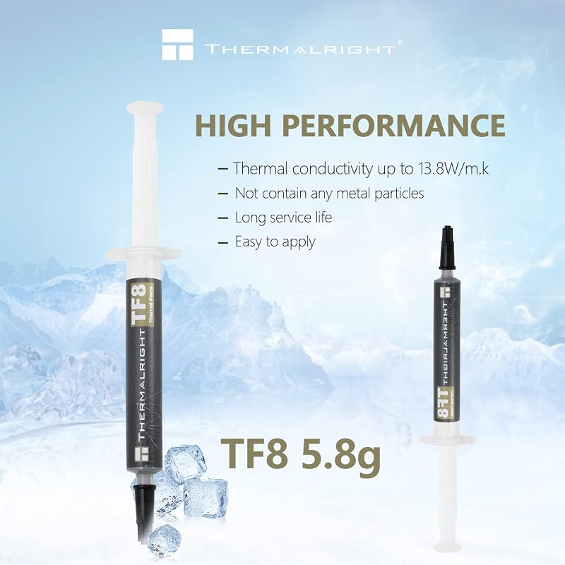 Thermalright TF8 5.8g High Performance Thermal Paste 13.8W/m.k-5.8 Grams, High Performance Thermal Paste, Graphic Card CPU Thermal Grease with a Spatula Tool (TF8 5.8g)