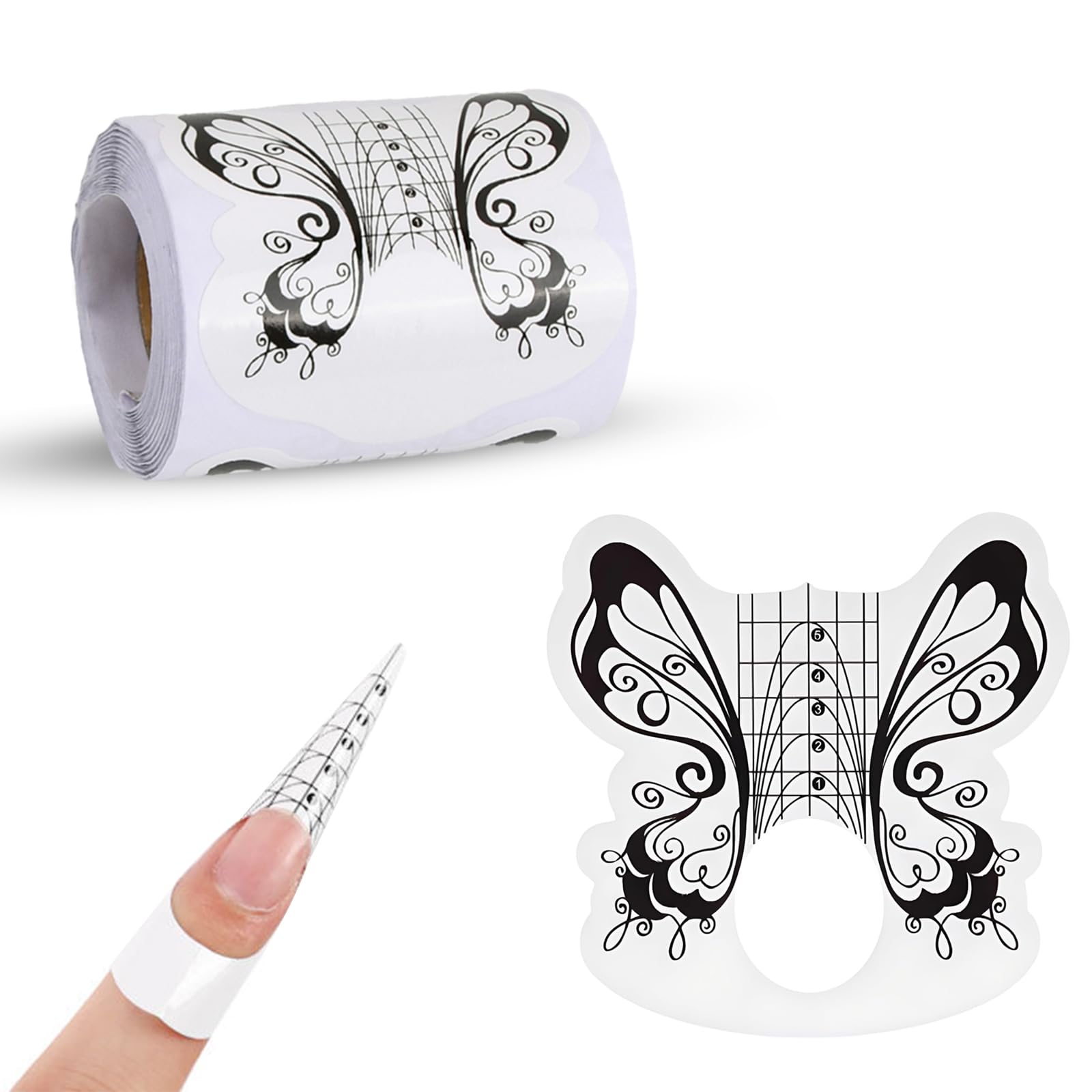 100 Pezzi Cartine Unghie, Cartine Unghie Gel di Ricostruzione Cartine Unghie, Cartine Allungamento Unghie, Carta Unghie Cartine Nail Art, Cartine Unghie per Estensione Delle Unghie