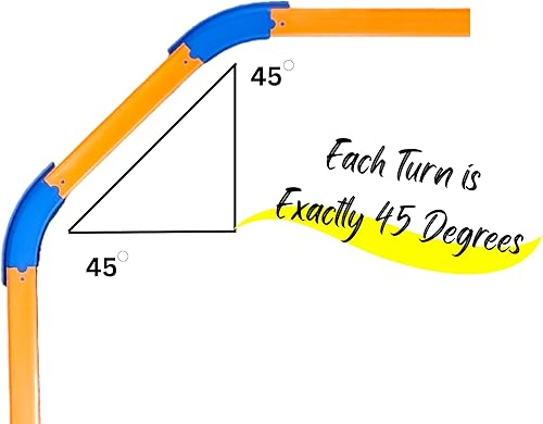 Miniatura 3 de Pistas curvadas de 45 grados compatibles con pistas Hotwheels - Juego de 4