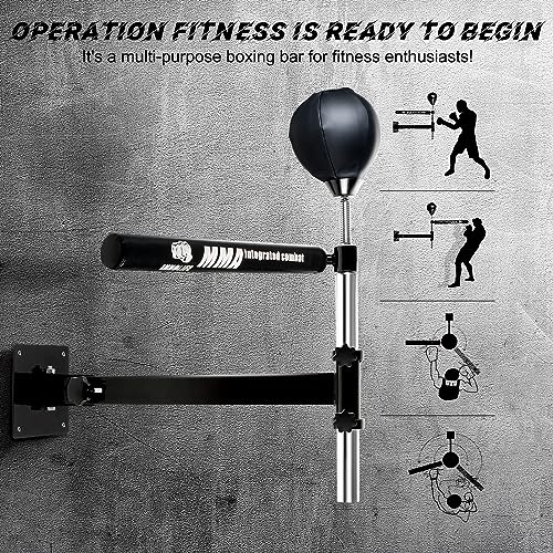 Image of INNOLIFE Wall Mount Boxing Bar MMA Boxing Speed Trainer Boxing Reflex Bar Boxing Equipment Boxing Spinning Bar with Punching Ball for Gym Home