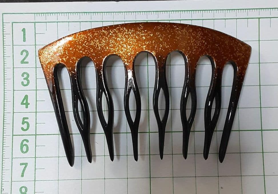 蒔絵No.78 櫛 金&times;ブロンズ 銀河 金箔