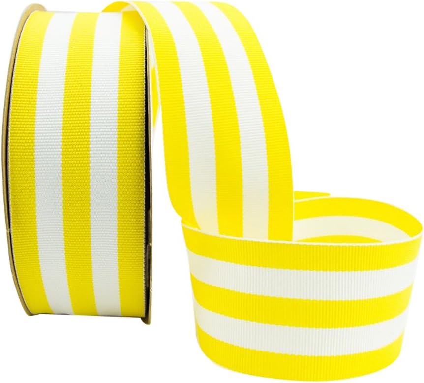 Grosgrain Mono Stripes 7/8 inch Yellow 5 yards 100% Polyester Ribbon
