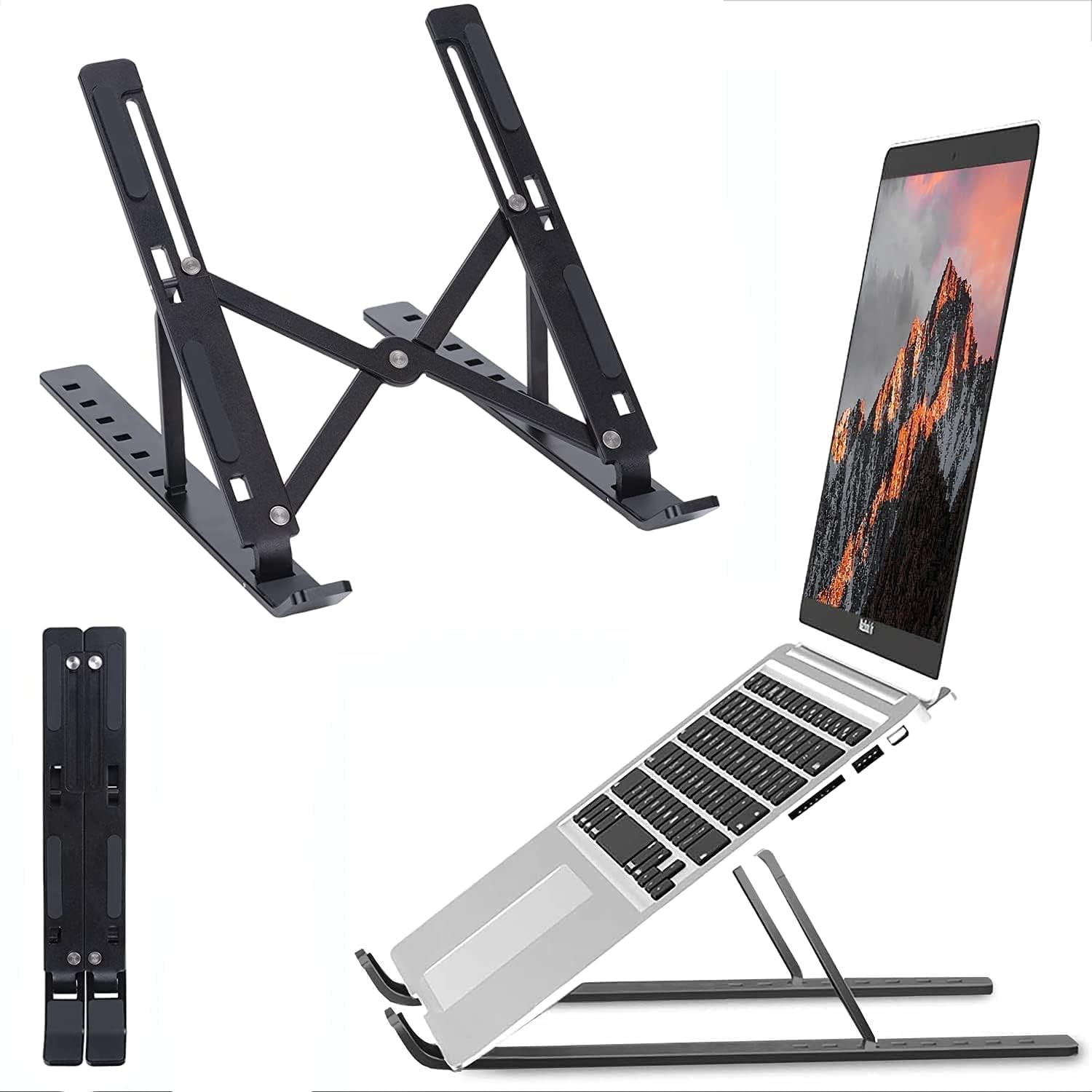 Laptop Stand Featuring Foldable Design, Anti-Slip Silicone Rubber Pads, Supports Maximum of 5kgs Weight, 6 Adjustable Levels. 6 61y2fjafM9L. SL1500