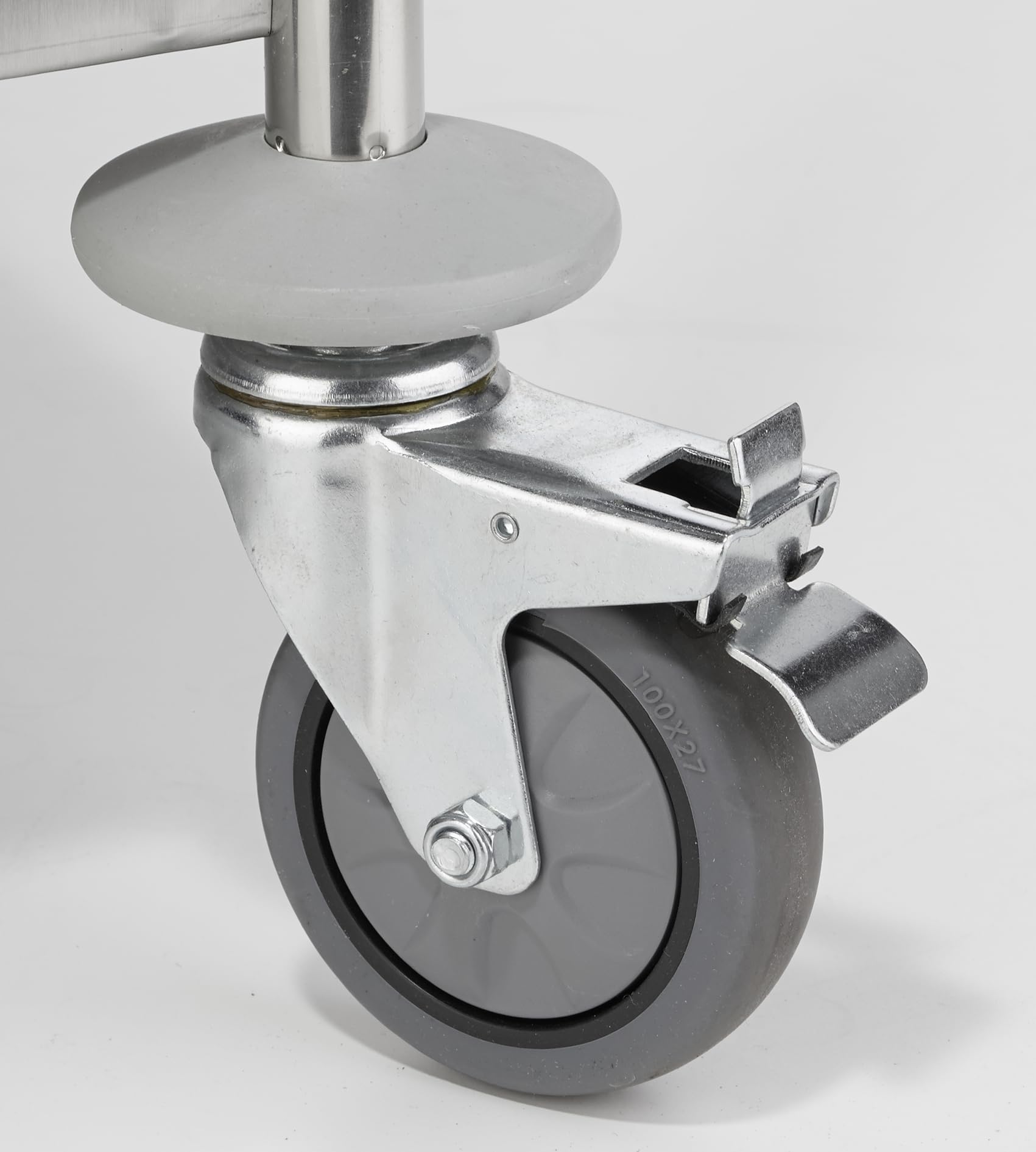 METRO Professional Carrito de Servicio GST1002 con 2 estantes, Acero Inoxidable, Plata, Ideal para Restaurante (Plata - 2 estantes)