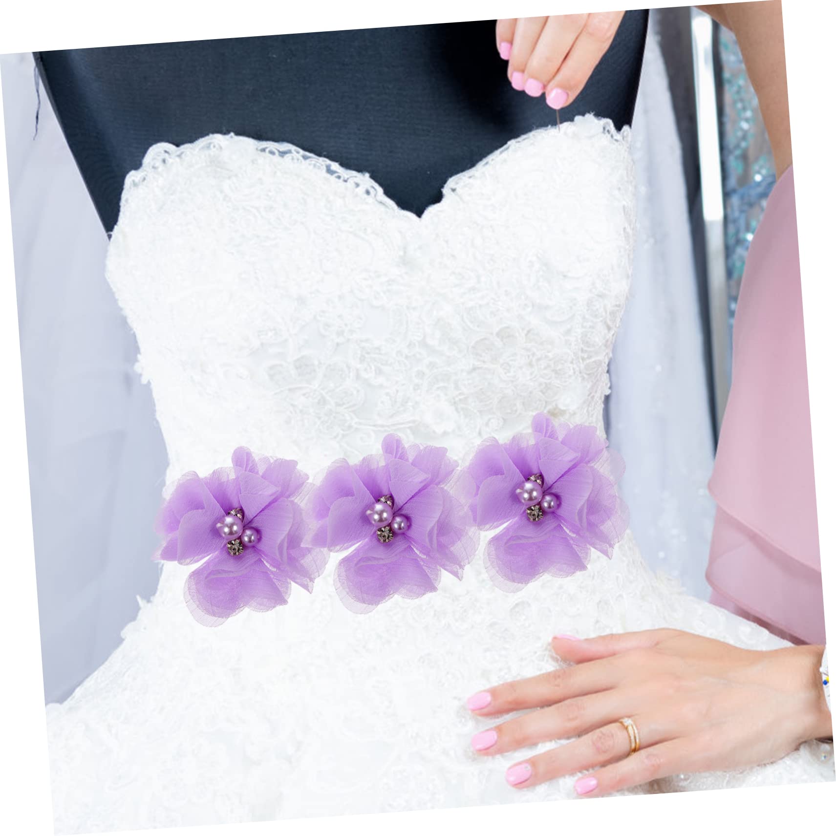 TEHAUX 90pezzi Pz Fiori Chiffon Multi-funzione Per Decorazioni Fai Da Te Applicazioni Floreali Per Cucito Accessori Per e Decorazioni Festive