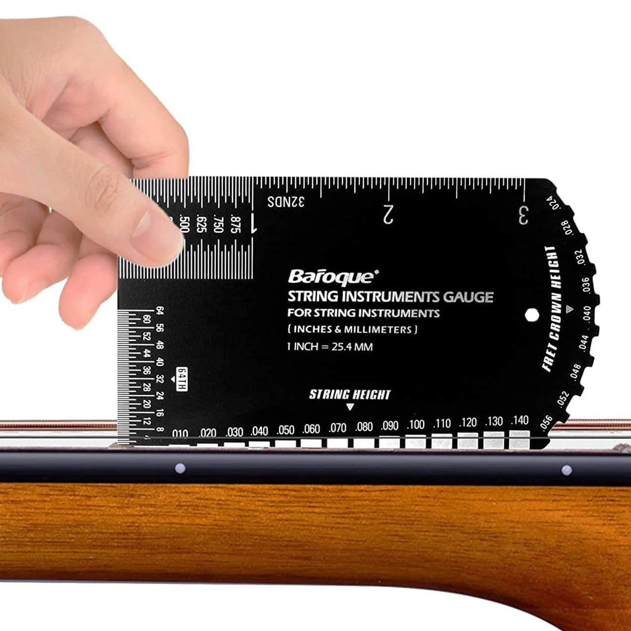 RuiJOTWAT Guitar string height measuring ruler stainless steel ruler string height ruler guitar tuning tool
