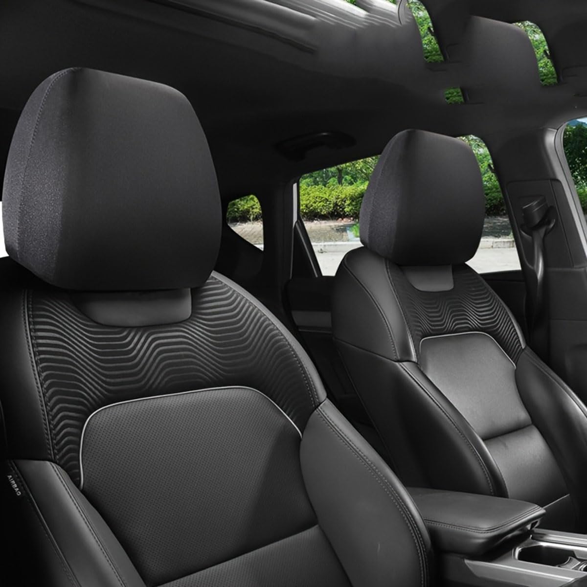 SXLGDW 2pcs Car Headrest Covers,Compatible with Jaguar F-Pace X761,Car Interior Accessories,Black