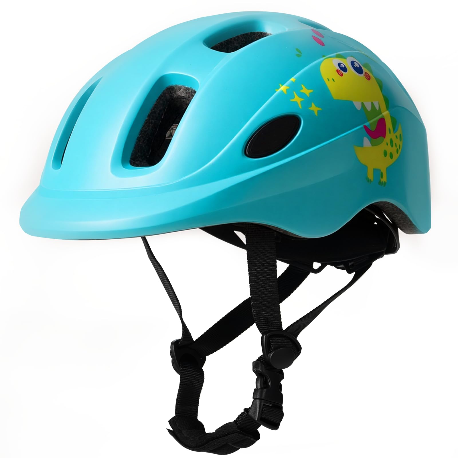 Favoto Kids Children Bike Helmet - CE Certified Lightweight Adjustable Toddler Bike Helmet for Boys Ages 3-5 Size S (48-52 cm) Blue Monster Design for Scooter Cycling and Outdoor