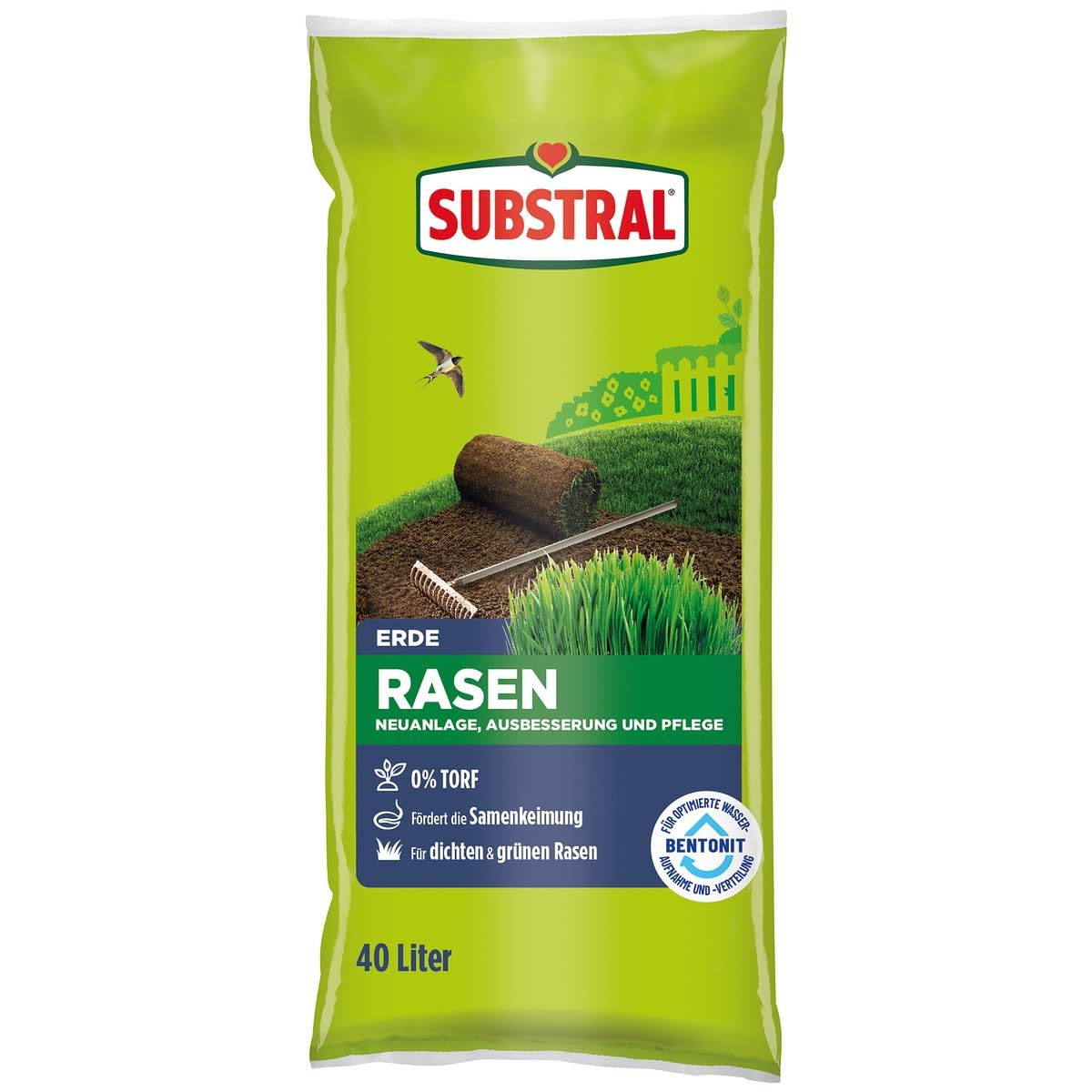 SUBSTRAL® Ziemia do trawnika bez torfu, 40 litrów