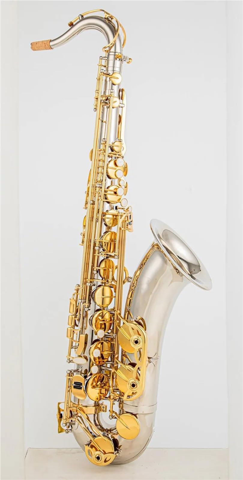 Saksofon Profesjonalny Saksofon Tenorowy B Dur Korpus Posrebrzany Profesjonalny Instrument Z Futerałem Akcesoria