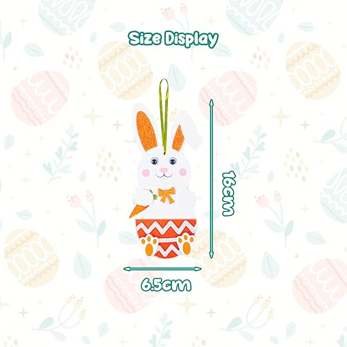 Miniatura 7 de Fennoral Paquete de 12 calcomanías de espuma de conejo de Pascua para niños, para hacer tu propio conejo de Pascua, manualidades y manualidades para