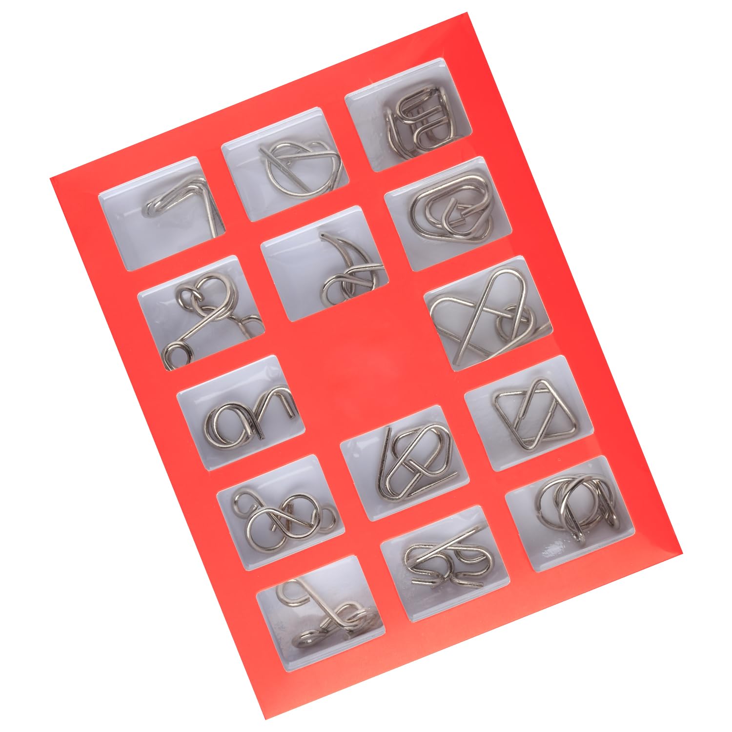 Bojueshaw 15set Metal Puzzle,Metal Wire IQ Brain Teaser Puzzles,IQ Test Toy Knots Lock Puzzle,Educational Intelligence Toy for Adults and Kids