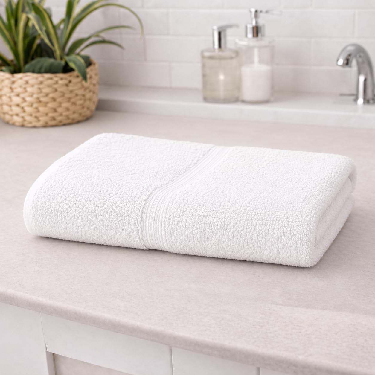 Towels for Bath | Towels for Bath Large Size Bath Towel - Soft & Absorbent | 600 GSM | 2 Piece Bath Towel for Men/Women | 70 cms x 140 cms - White-image-12