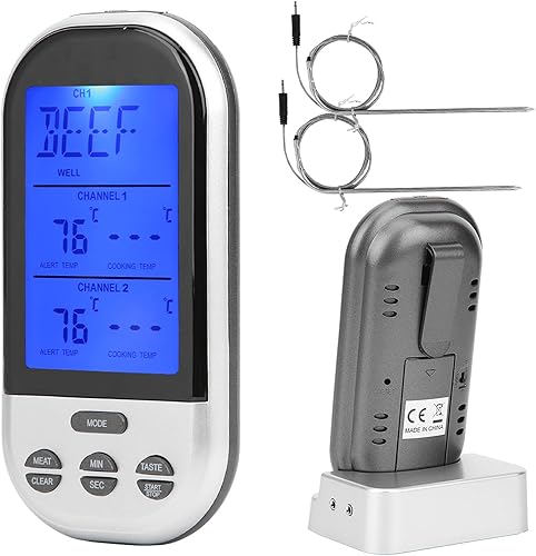 Fydun TSK32S Termómetro de carne doble sonda doble medidor de temperatura digital cocina remota para horno ahumador barbacoa TSK32S termómetro de