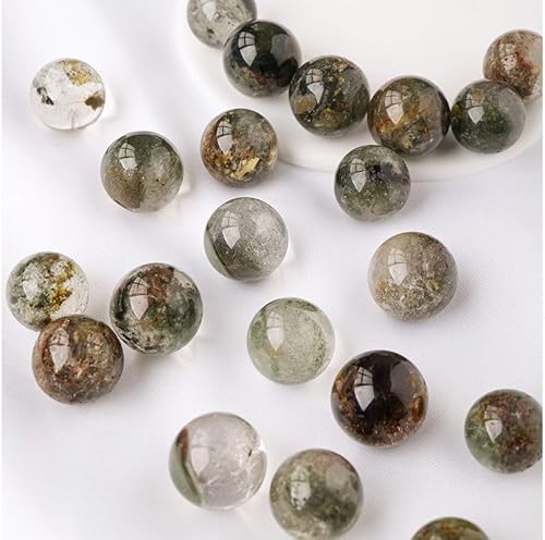Miniatura 2 de Bolas de esfera de cristal curativo fantasma verde natural, piedras preciosas de cuarzo, tamaño pequeño, paquete de 2 para curación, reiki