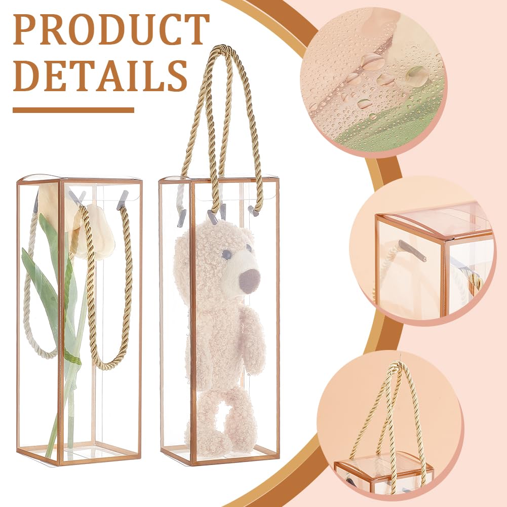 BENECREAT Lot 10 Boîtes Cadeaux PVC Transparent 12x12x12 Cm – Avec Cordon & Bordure Noire – Idéal Mariage, Noël, Anniversaire, Friandises