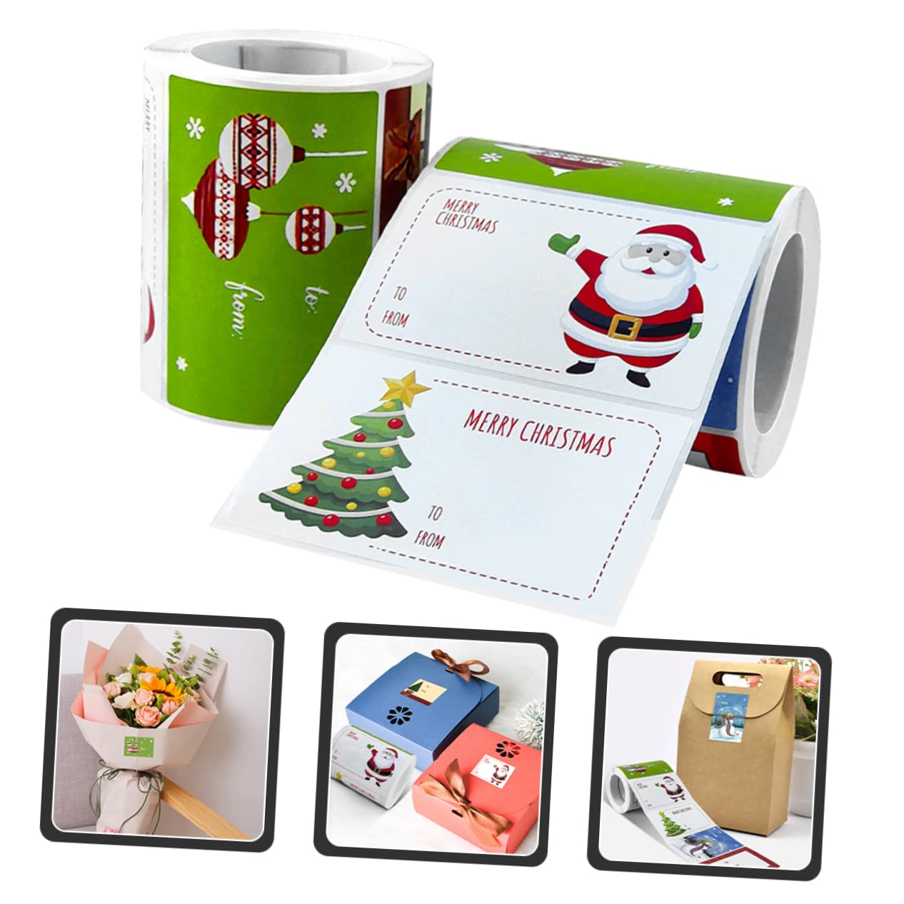 STOBOK 6rotoli Adesivi Natalizi Decorativi Per e Confezioni Etichette Autoadesive Per Design Età