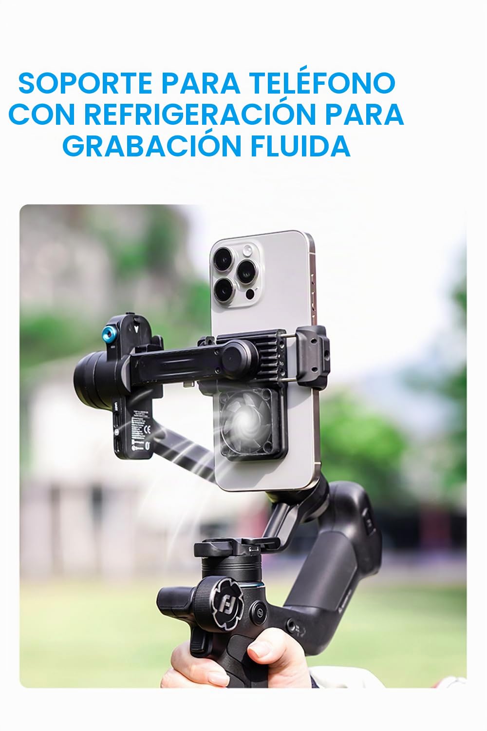 FeiyuTech SCORP Mini 3 Estabilizador Gimbal para iPhone y Android, Construido en Rastreador de IA y Ventilador de Refrigeración, 4.4lb Payload 3 Ejes Teléfono Cardán con diseño de Agarre Integrado