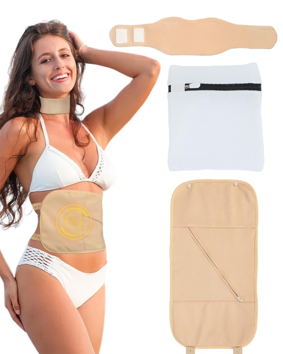 Photo 1 of Castor Oil Pack, Castor Oil Pack Wrap, Adjustable Reusable Castor Oil Pack Wrap for Less Mess, Castor Oil Pack Kit, Adjustable Elastic Strap Cotton Machine Washable Anti Oil Leak