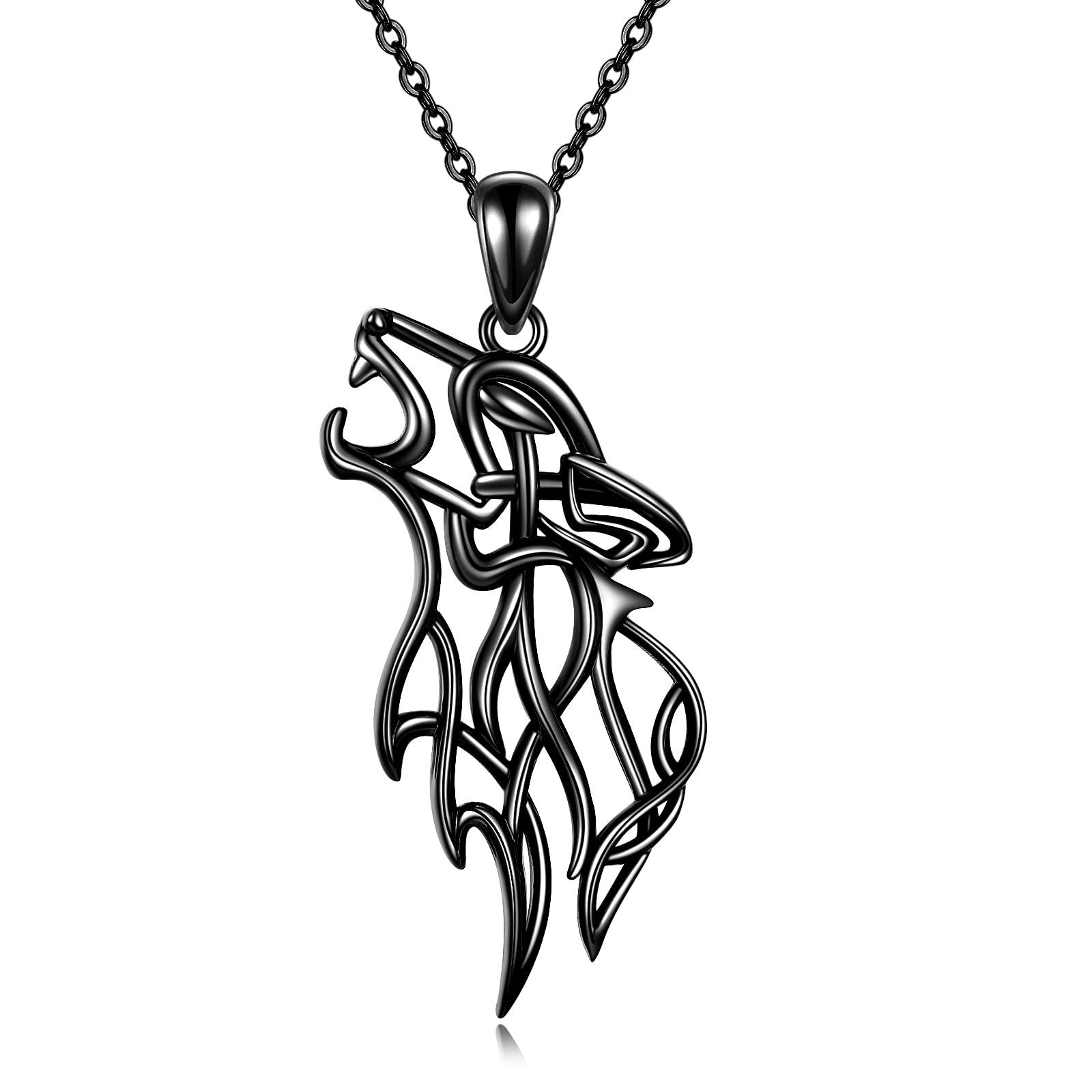 ONEFINITY Wikinger keltischer Wolf Anhänger Halskette für Damen Herren Sterling Silber nordischen heidnischen Schmuck Geschenk