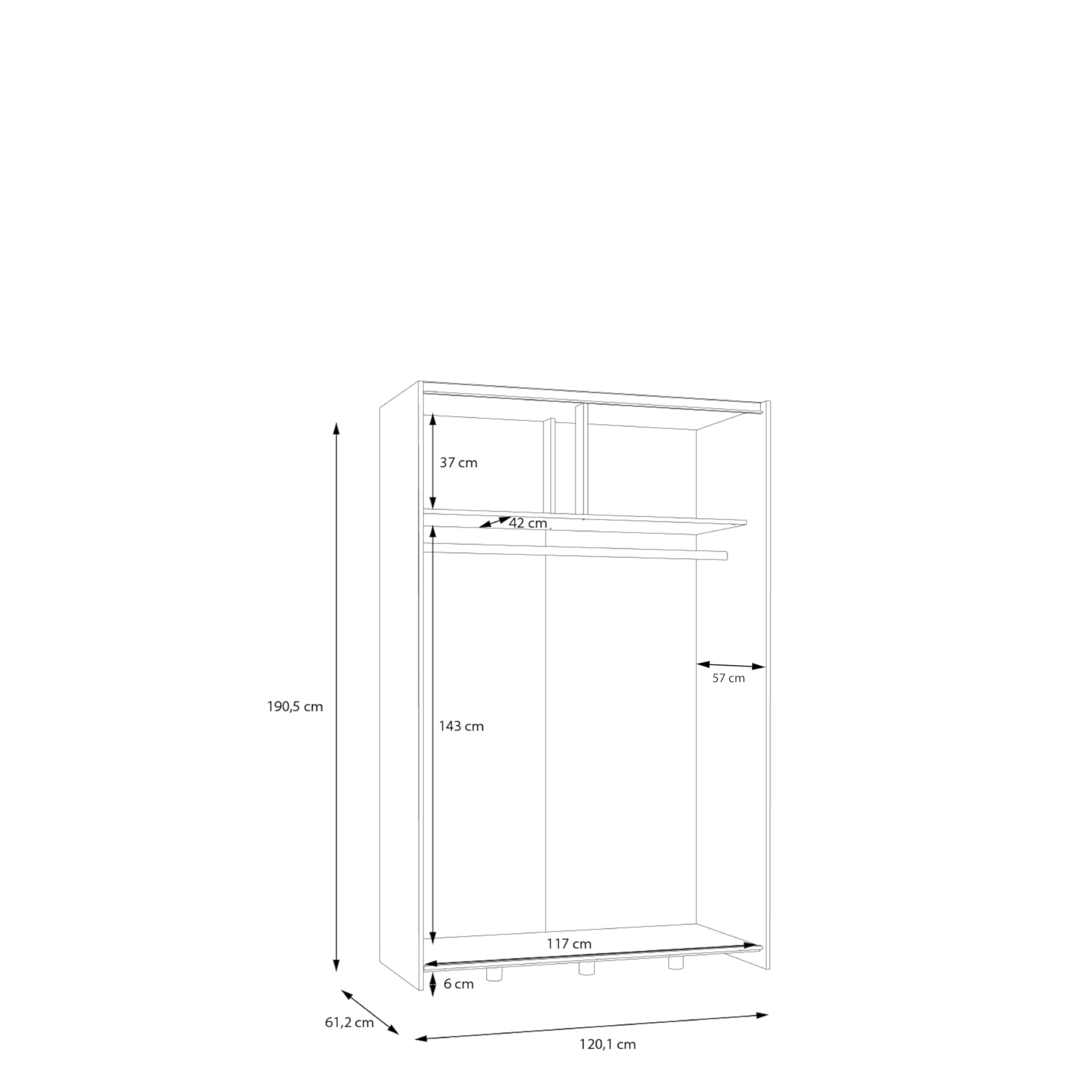Armadio con ante scorrevoli in legno truciolare 120x191x61 cm AVANTI TRENDSTORE