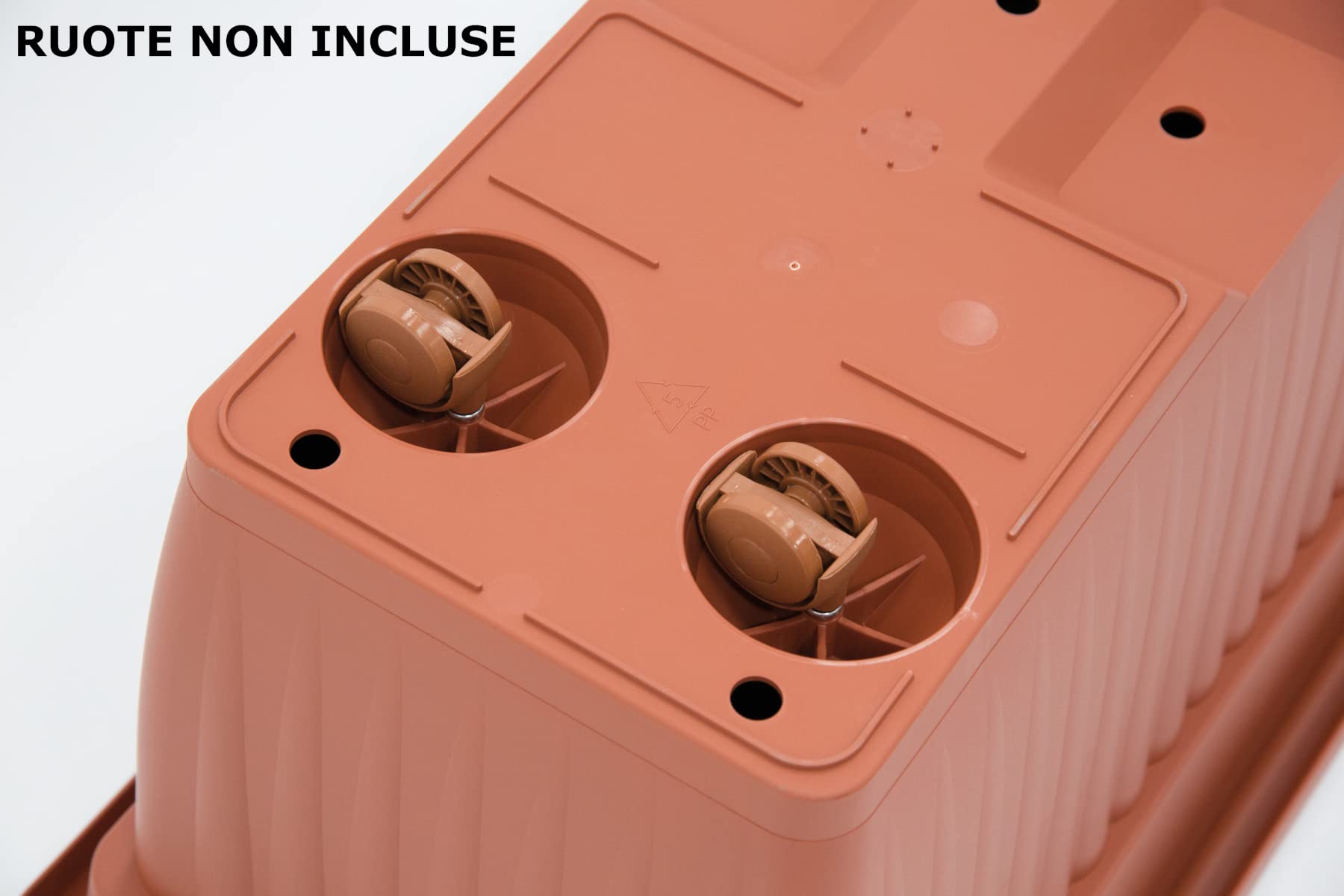 eacommerce Vaso + Sottovaso Rettangolare in Plastica PPL Colore Terracotta Cassetta Mega Per interni ed esterni (100x45x40H cm, Colore Terracotta)