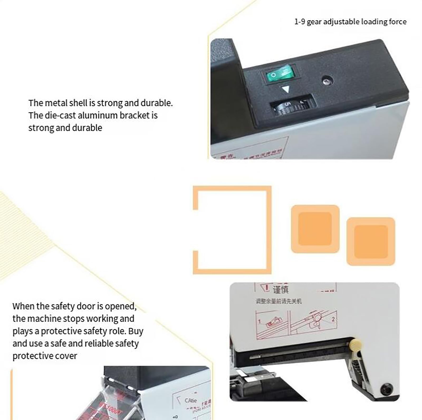 Cucitrice automatica da tavolo, A3/A4 piatta, adatta per punti comuni, max 40 fogli di rilegatura e spessore regolabile da 1 a 9, per relazioni, documenti, documenti