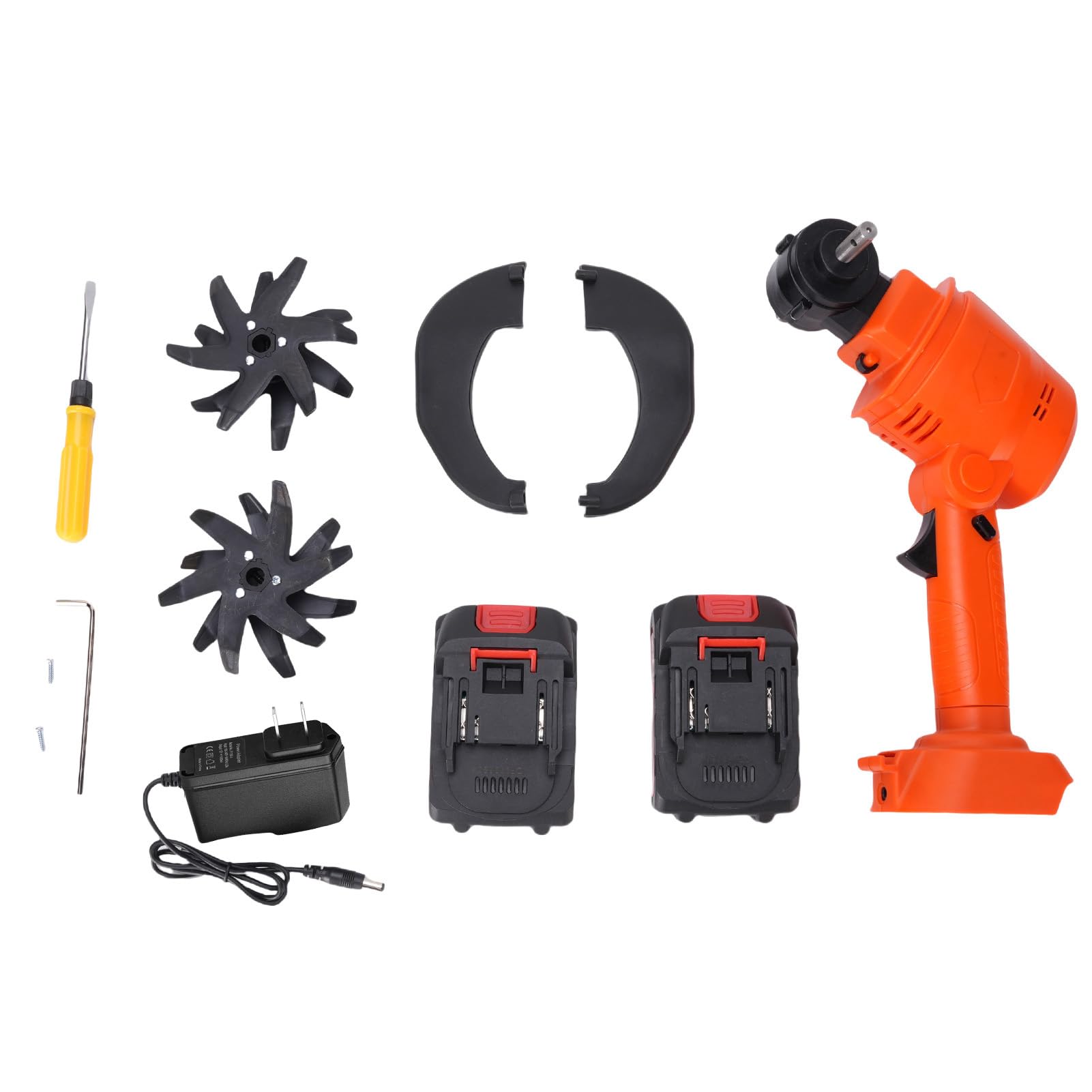 Motozappa Elettrica, Coltivatore da Giardino a Batteria con 2 Batterie Rimovibili Al Litio da 1500 MAh e Lame in Acciaio Al Manganese, per la Coltivazione del Terreno (Spina europea)