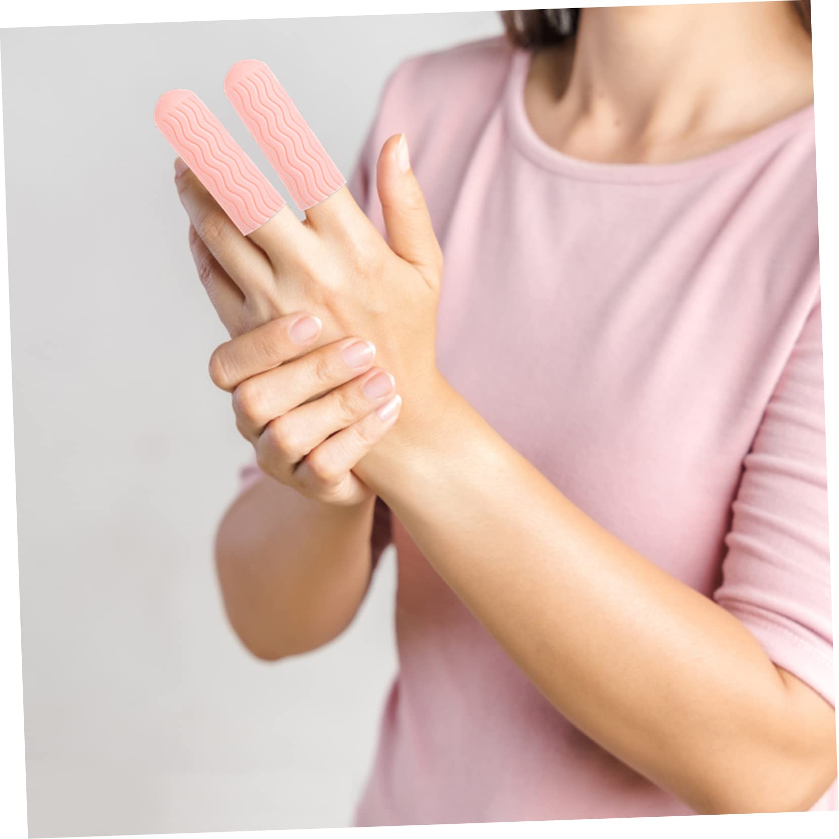 FOMIYES 10 Pairs Gaming Finger Sleeves Non-Slip Silicone Hot Glue Fingertip Protectors for Cutting Sewing