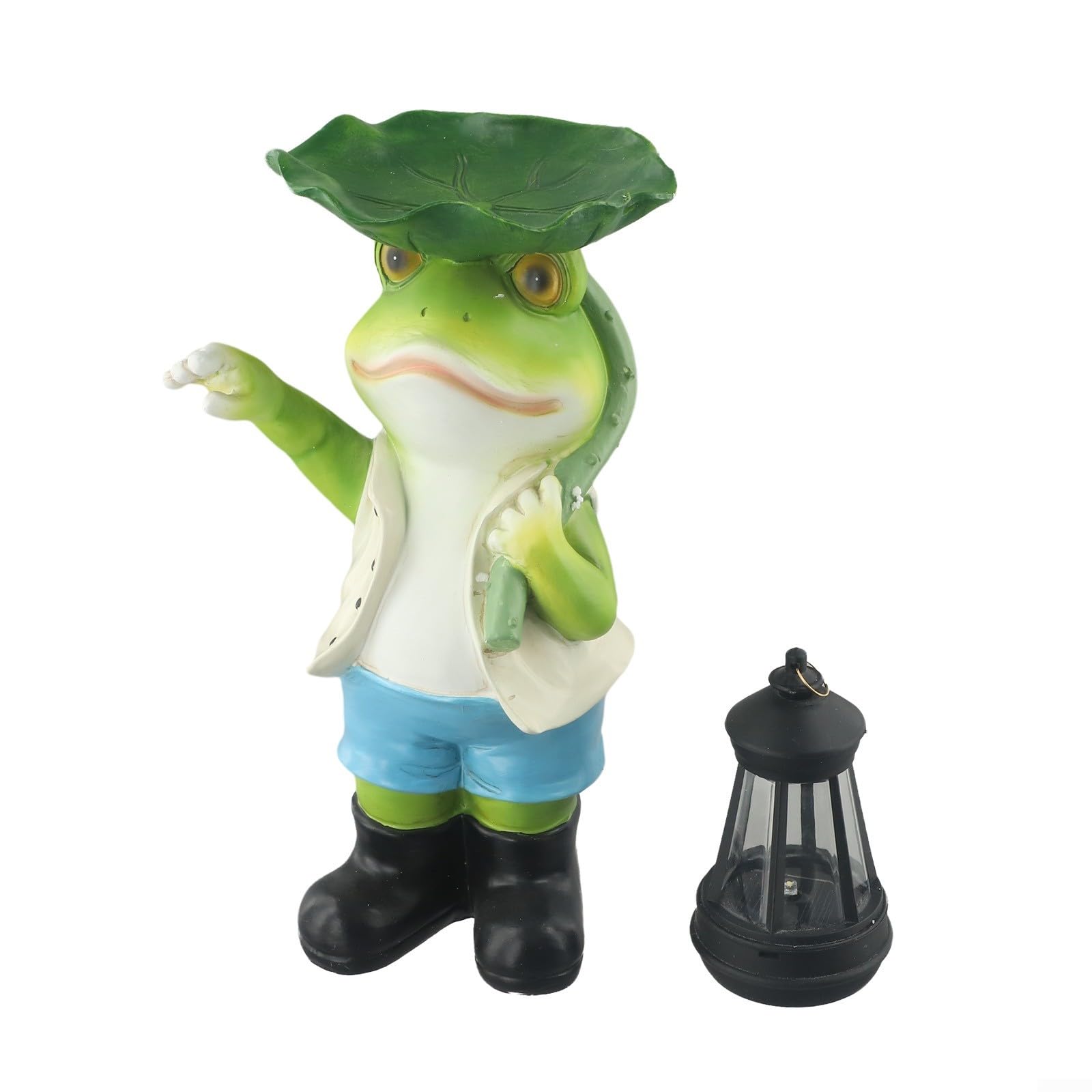 Grenouille solaire de jardin en résine pour baliser vos allées et égayer les coins sombres