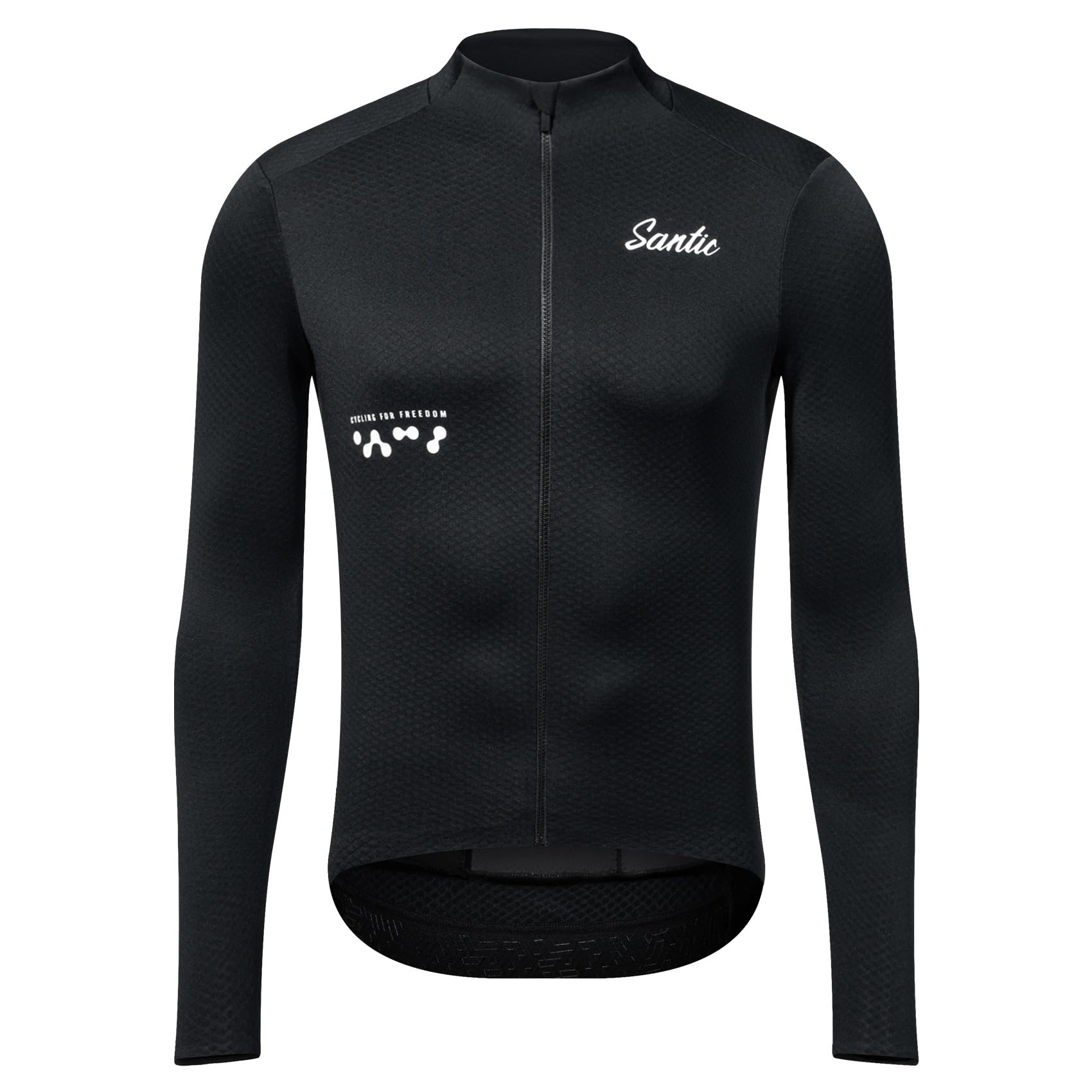 Santic Maillot de cyclisme à manches longues pour homme - Coupe ajustée - Pour le printemps et l'automne - Pour VTT - Thermique