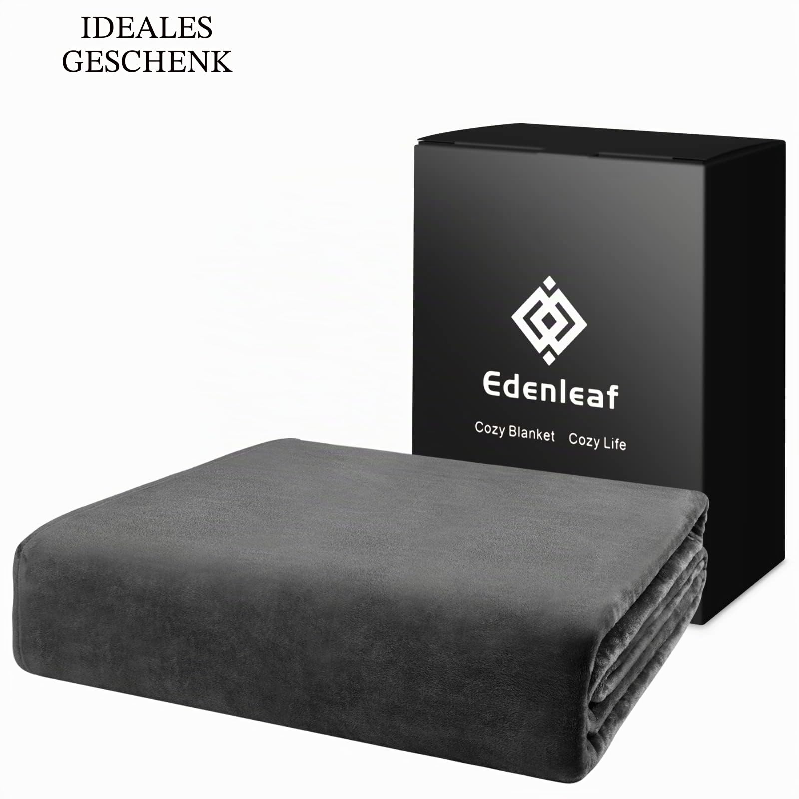 Edenleaf Übergroße Decke - Riesige Für Bett, Sofa, Reisen Und Camping Extra Weich, Die Ganze Familie Outdoor, 25, Dunkelgrau, 4 X 308 cm, cm